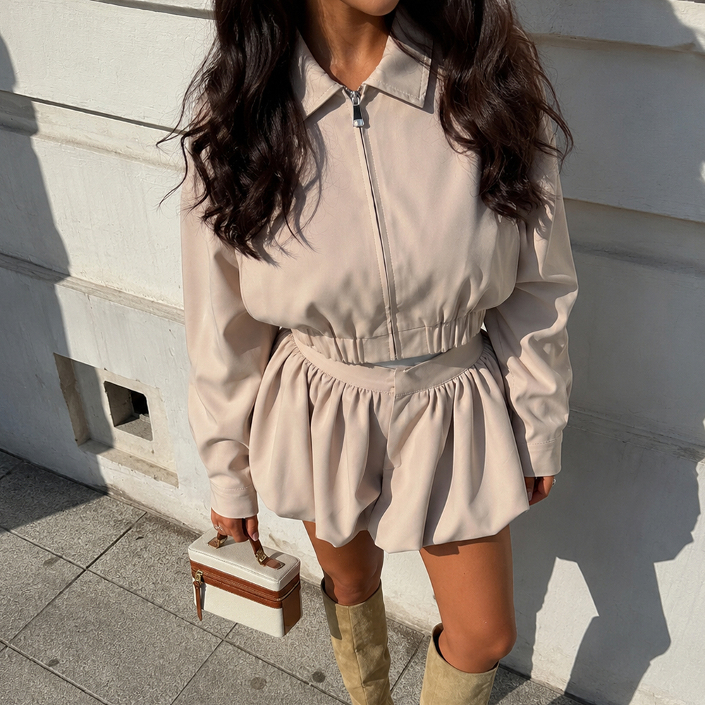 Vintage Fashion Jacket - Ticketsx Women's 2 Piece Short Sets