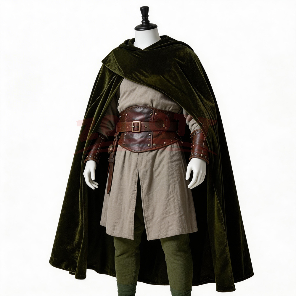 Vintage Fashion Jacket - Medieval Velvet Hooded Cloak - Renaissance