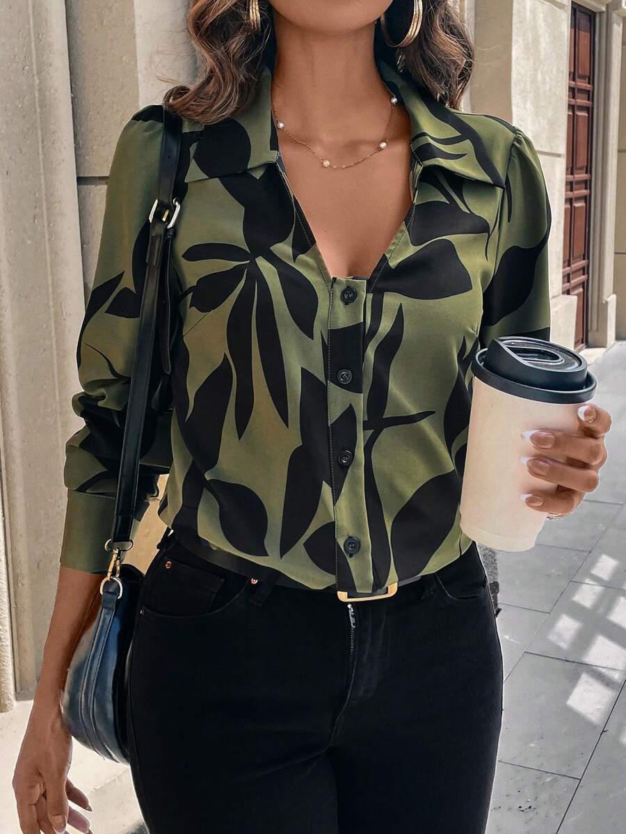 Womens Floral Print Long Sleev - Printed Floral Shirt incelemesi ve fiyatı