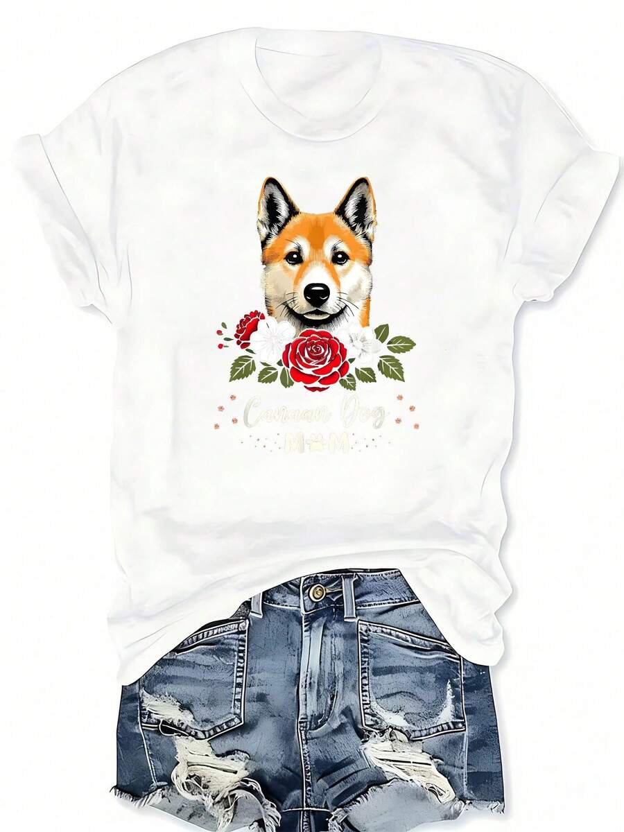 Canaan Dog Rose Floral Graphic - Printed Floral Shirt incelemesi ve fiyatı