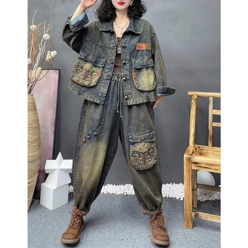 Retro Fashion Embroidered Cowb - Vintage Fashion Jacket incelemesi ve fiyatı