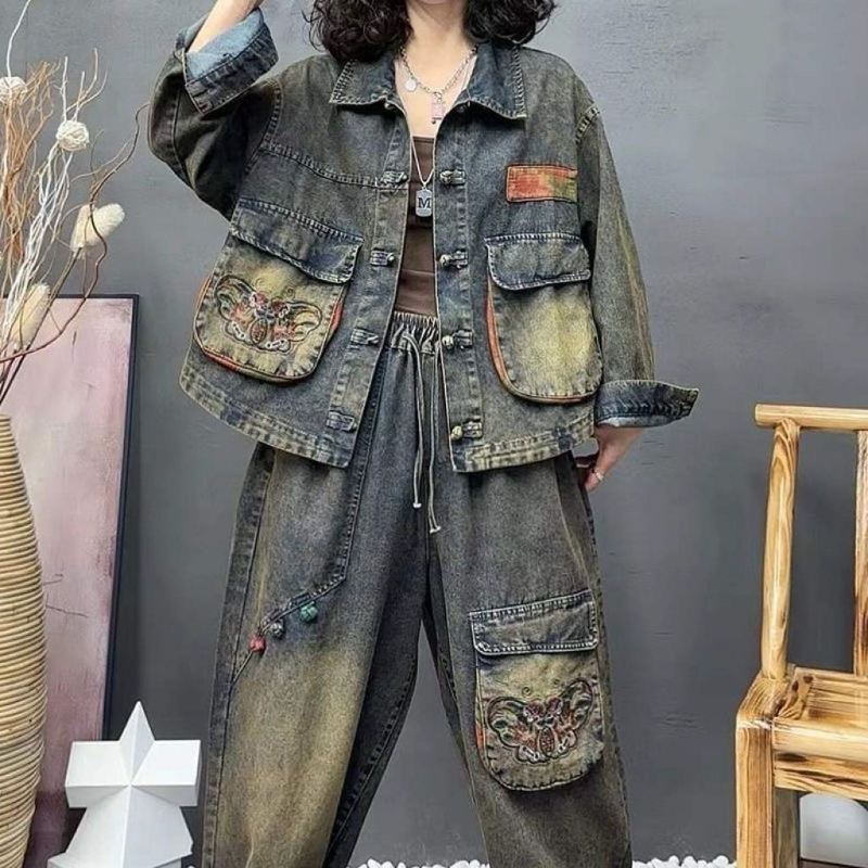 Retro Fashion Embroidered Cowb - Vintage Fashion Jacket incelemesi ve fiyatı