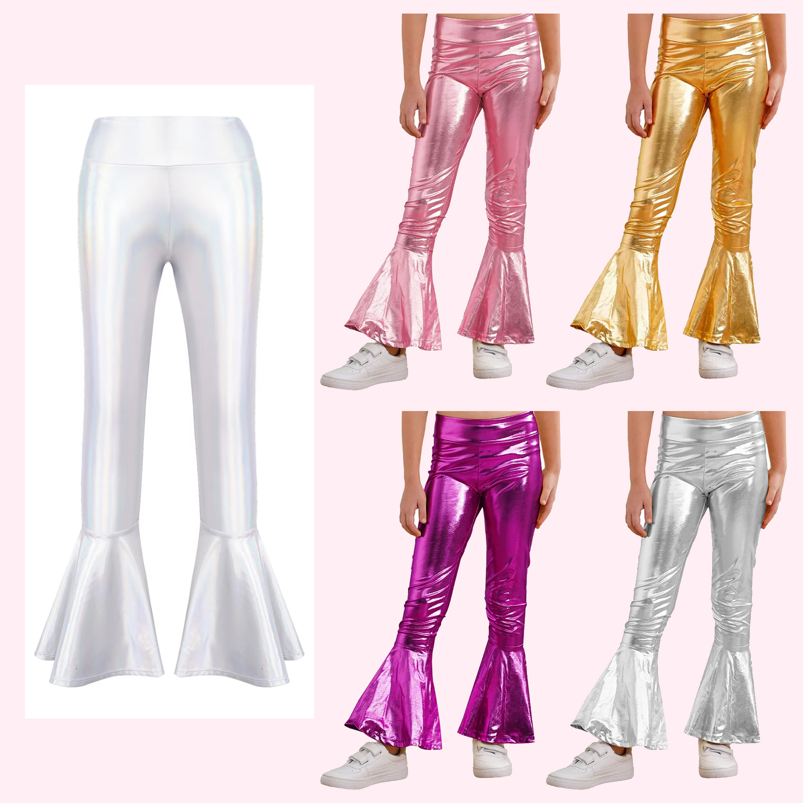 Kids Girls Shiny Flared Trouse - Wide Leg Trouser 70S incelemesi ve fiyatı