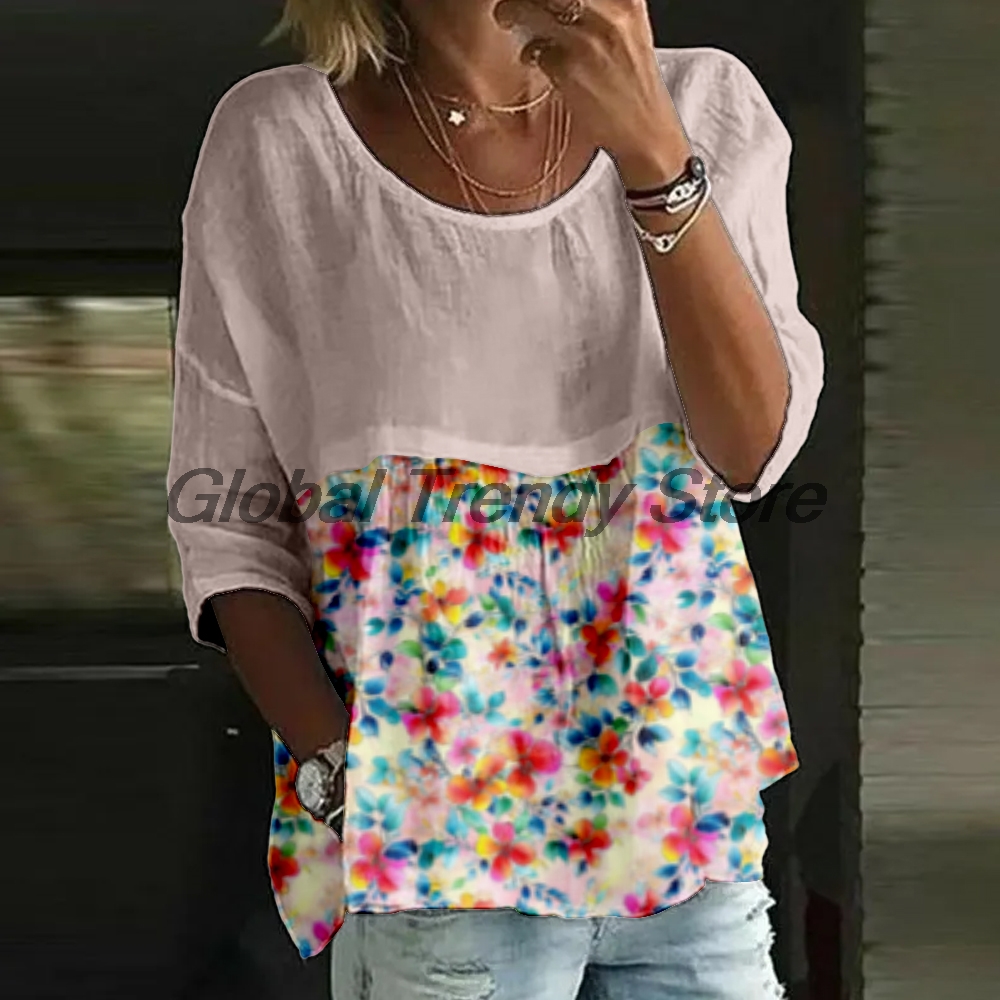 Women's Casual Floral Print 3/ - Printed Floral Shirt incelemesi ve fiyatı