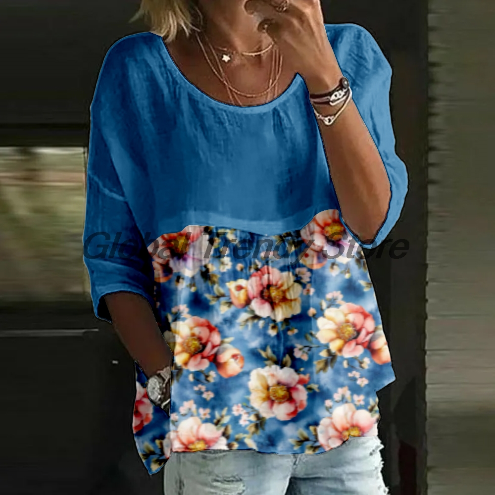 Women's Casual Floral Print 3/ - Printed Floral Shirt incelemesi ve fiyatı