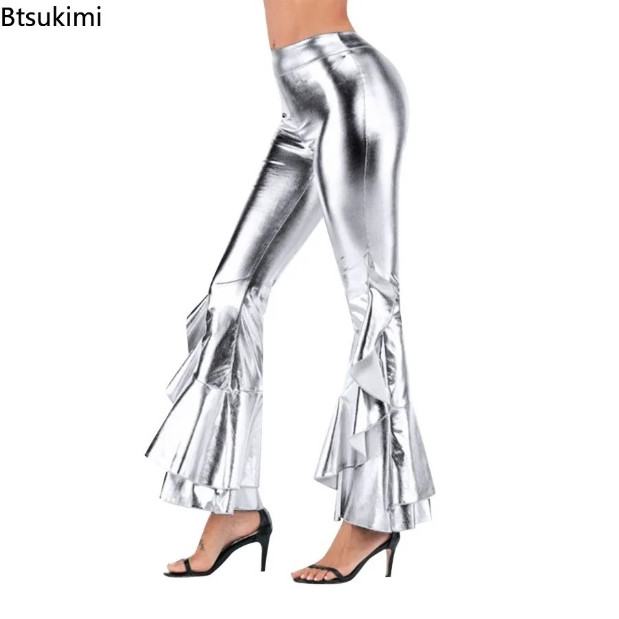 Women's Shiny Flare Trousers M - Wide Leg Trouser 70S incelemesi ve fiyatı