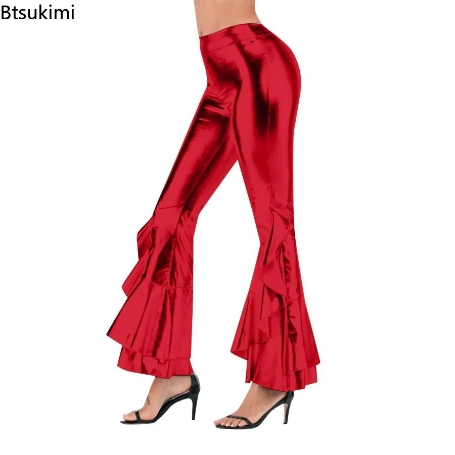 Women's Shiny Flare Trousers M - Wide Leg Trouser 70S incelemesi ve fiyatı