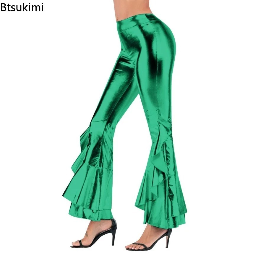 Women's Shiny Flare Trousers M - Wide Leg Trouser 70S incelemesi ve fiyatı