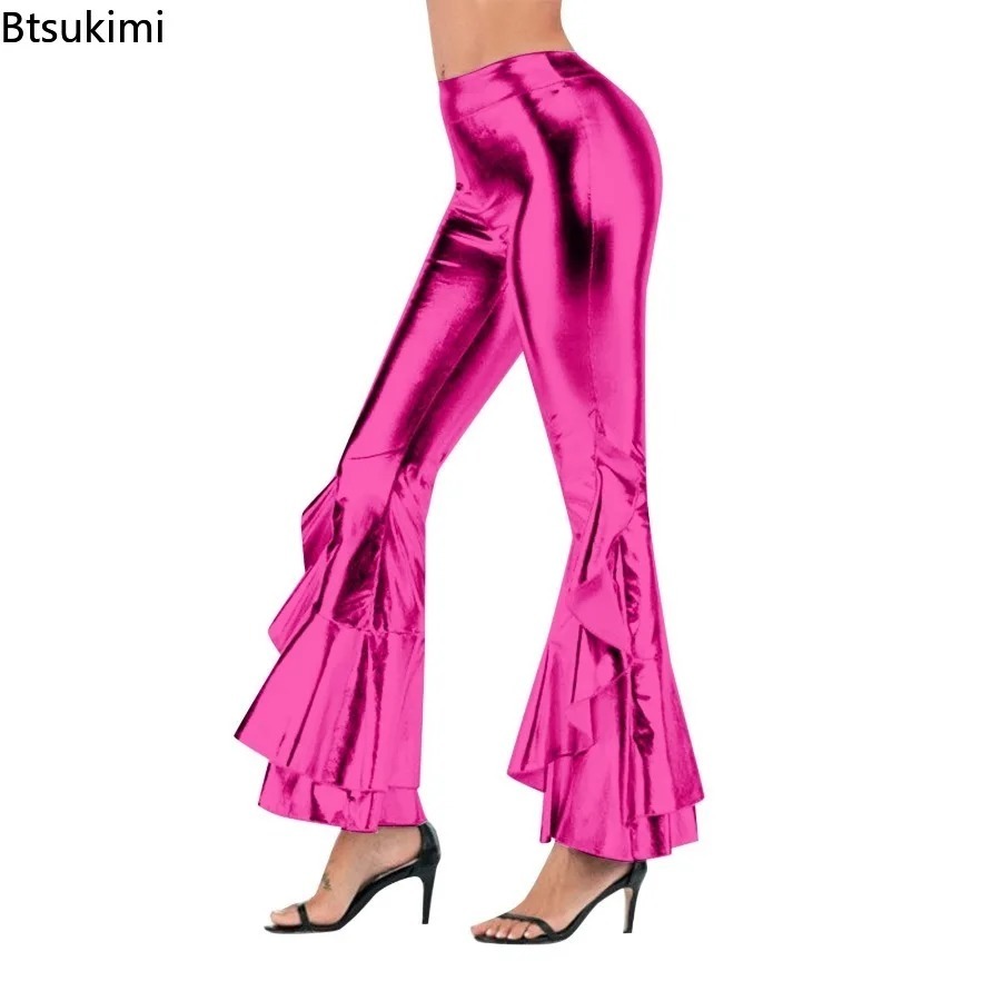 Women's Shiny Flare Trousers M - Wide Leg Trouser 70S incelemesi ve fiyatı