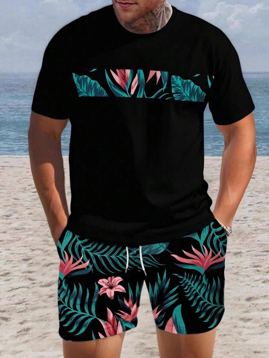 Men's Tropical Plant Print Sho - Printed Floral Shirt incelemesi ve fiyatı