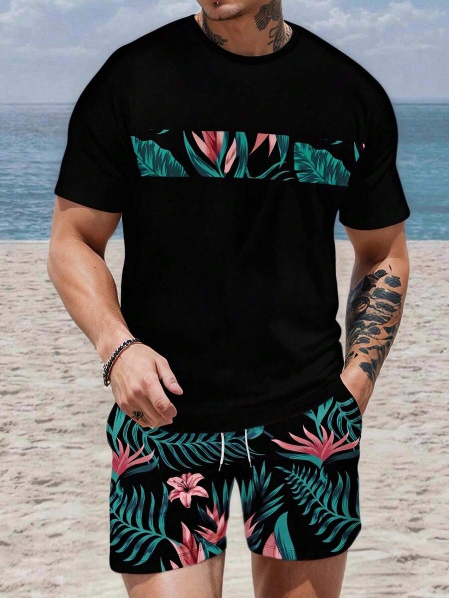 Men's Tropical Plant Print Sho - Printed Floral Shirt incelemesi ve fiyatı