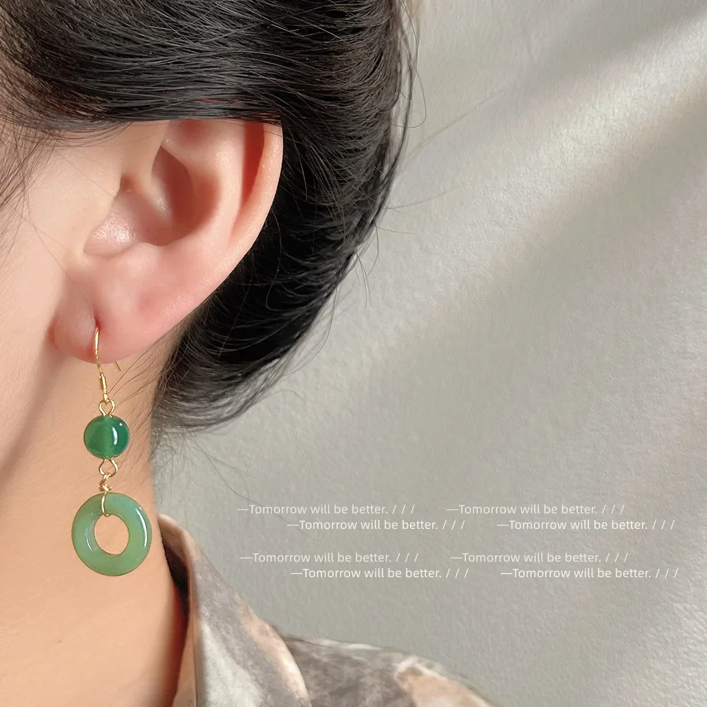 Green Real Jade Ring Earrings  - Vintage Fashion Ai incelemesi ve fiyatı