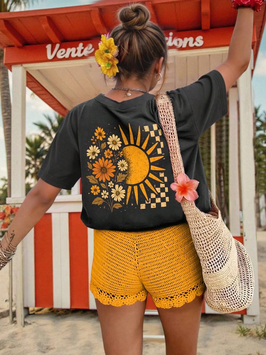 Women Summer Floral Sun Print  - Printed Floral Shirt incelemesi ve fiyatı