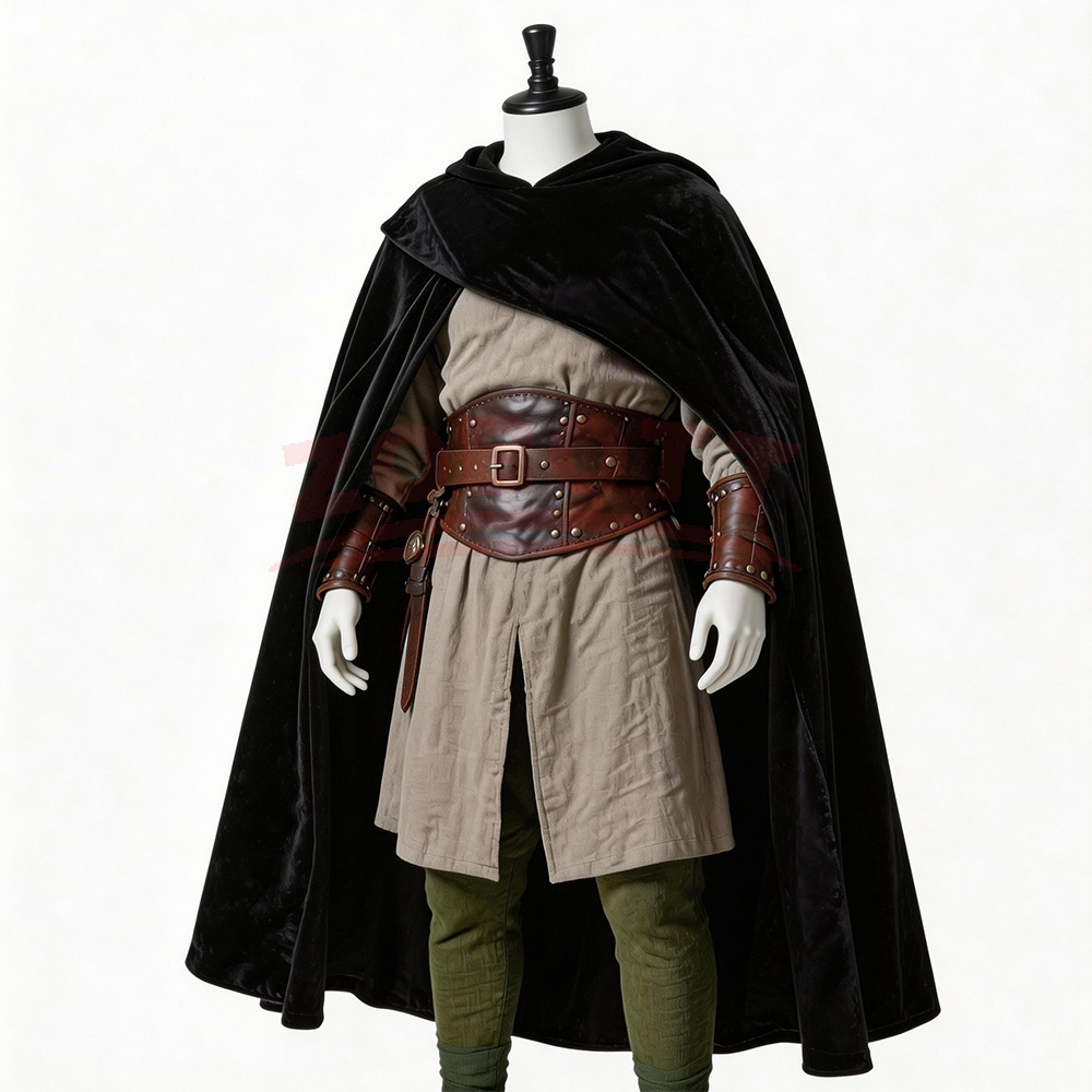 Medieval Velvet Hooded Cloak - - Vintage Fashion Jacket incelemesi ve fiyatı