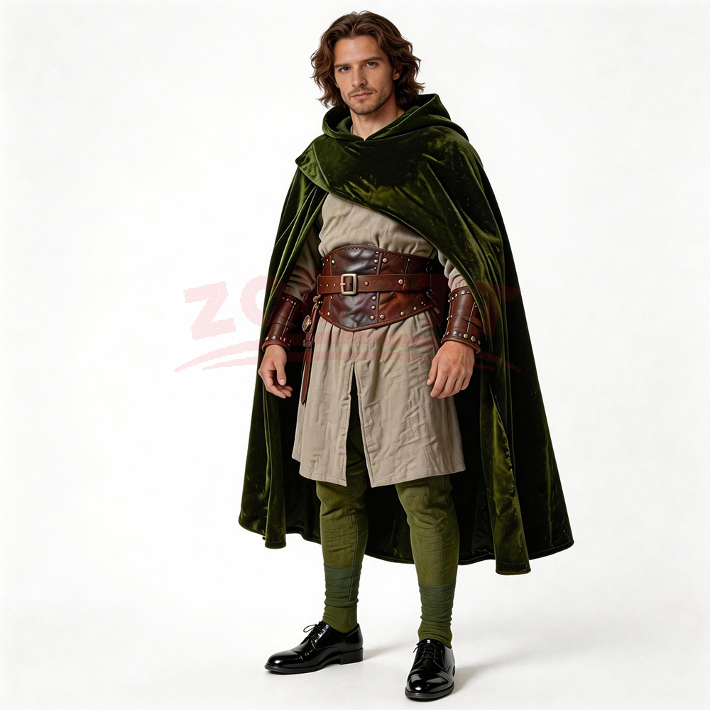 Medieval Velvet Hooded Cloak - - Vintage Fashion Jacket incelemesi ve fiyatı