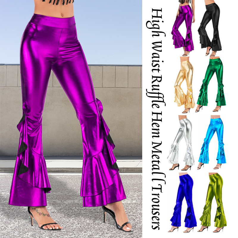Women Shiny Flare Trousers Las - Wide Leg Trouser 70S incelemesi ve fiyatı