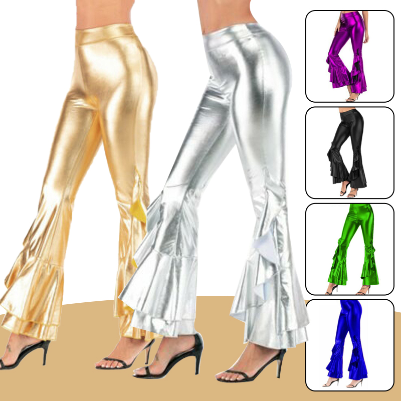 Women Shiny Flare Trousers Las - Wide Leg Trouser 70S incelemesi ve fiyatı