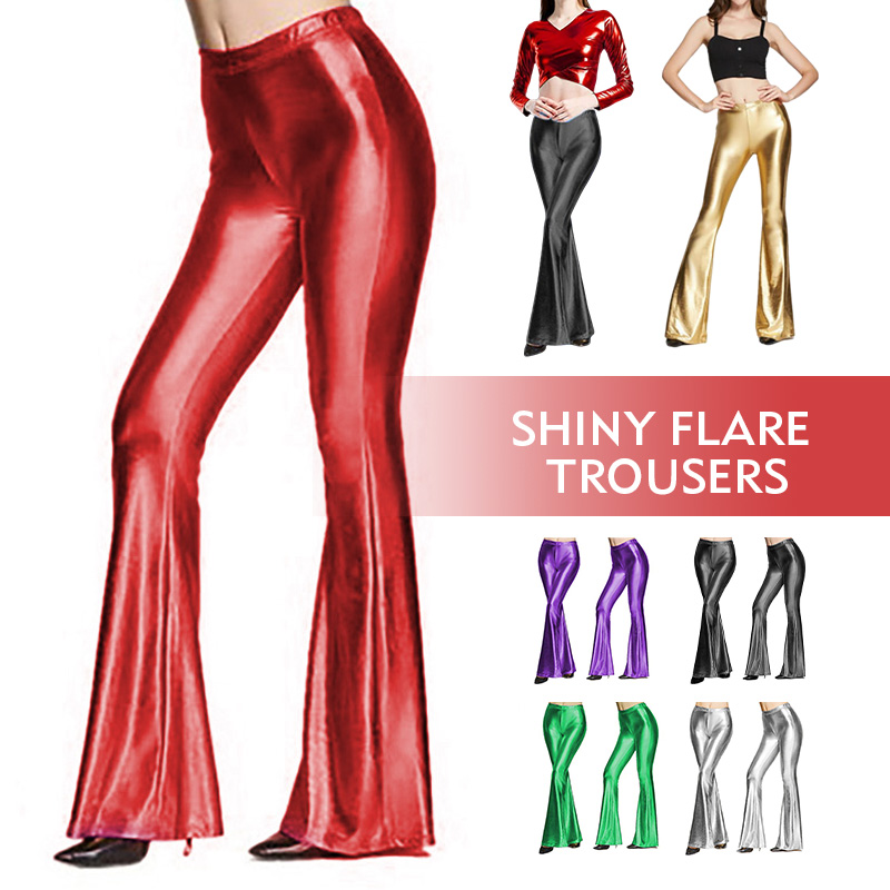 Women Shiny Flare Trousers Las - Wide Leg Trouser 70S incelemesi ve fiyatı