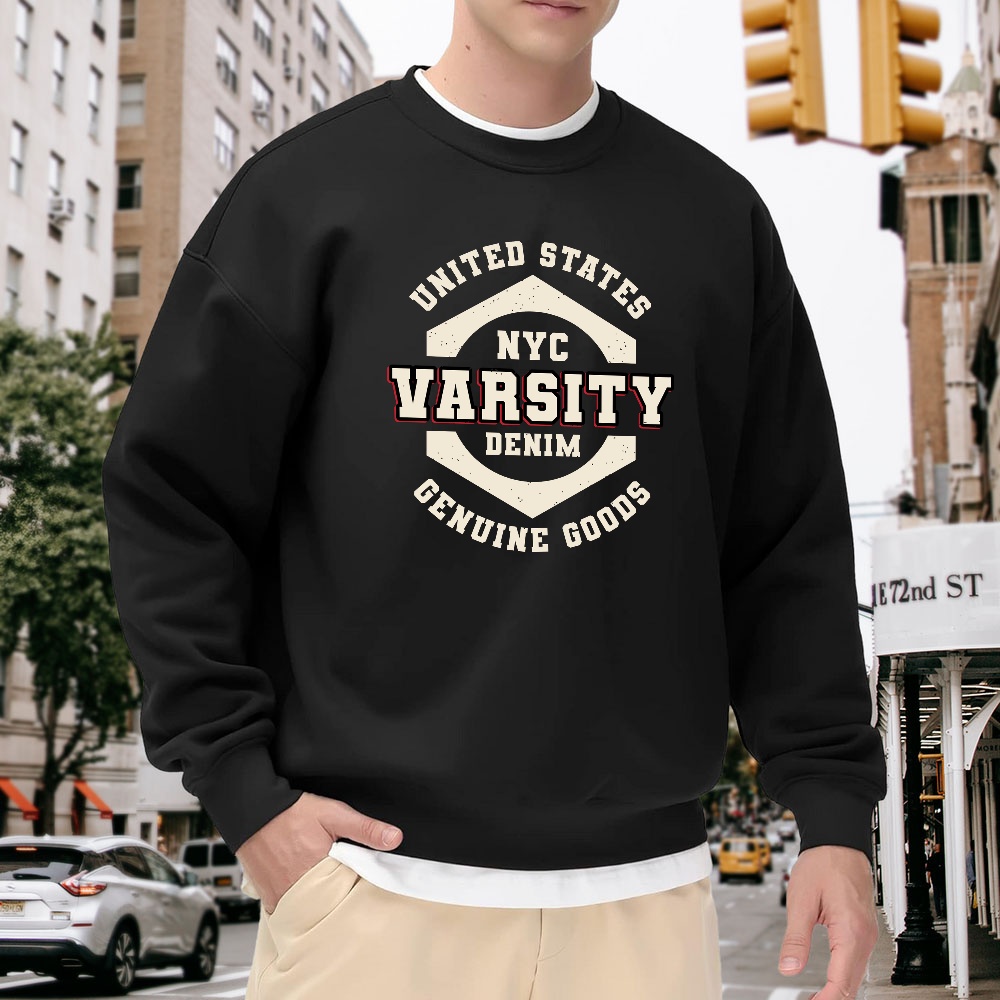 Men's Black Crew Neck Pullover - Vintage Fashion Nyc incelemesi ve fiyatı