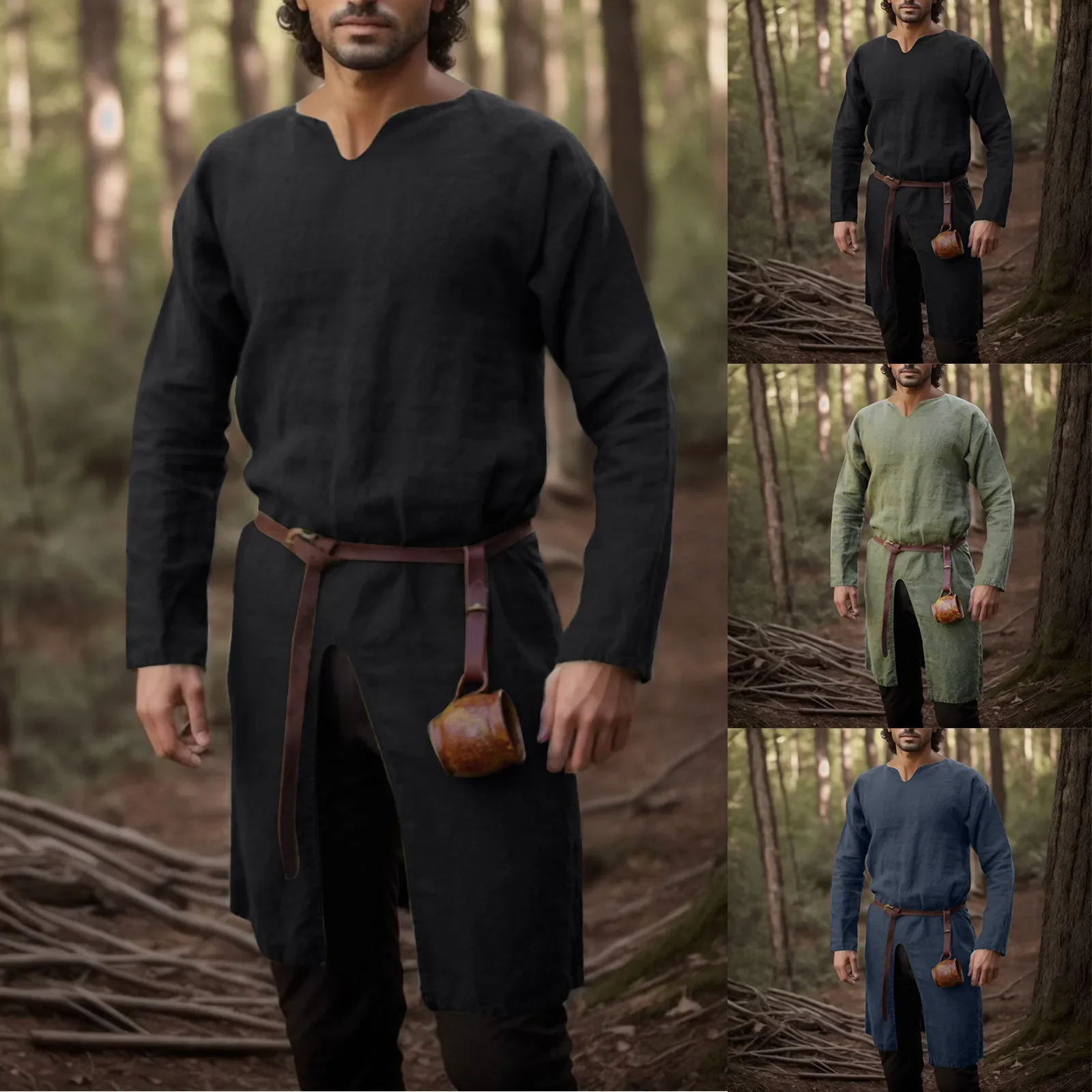 Medieval Men's Pirate Costume  - Vintage Fashion Jacket incelemesi ve fiyatı