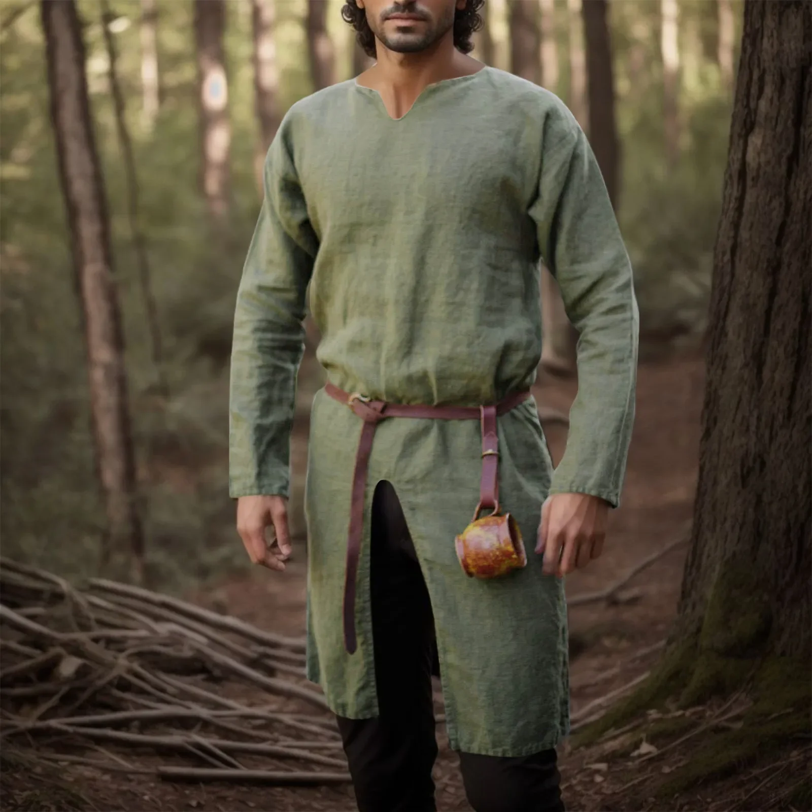 Medieval Men's Pirate Costume  - Vintage Fashion Jacket incelemesi ve fiyatı