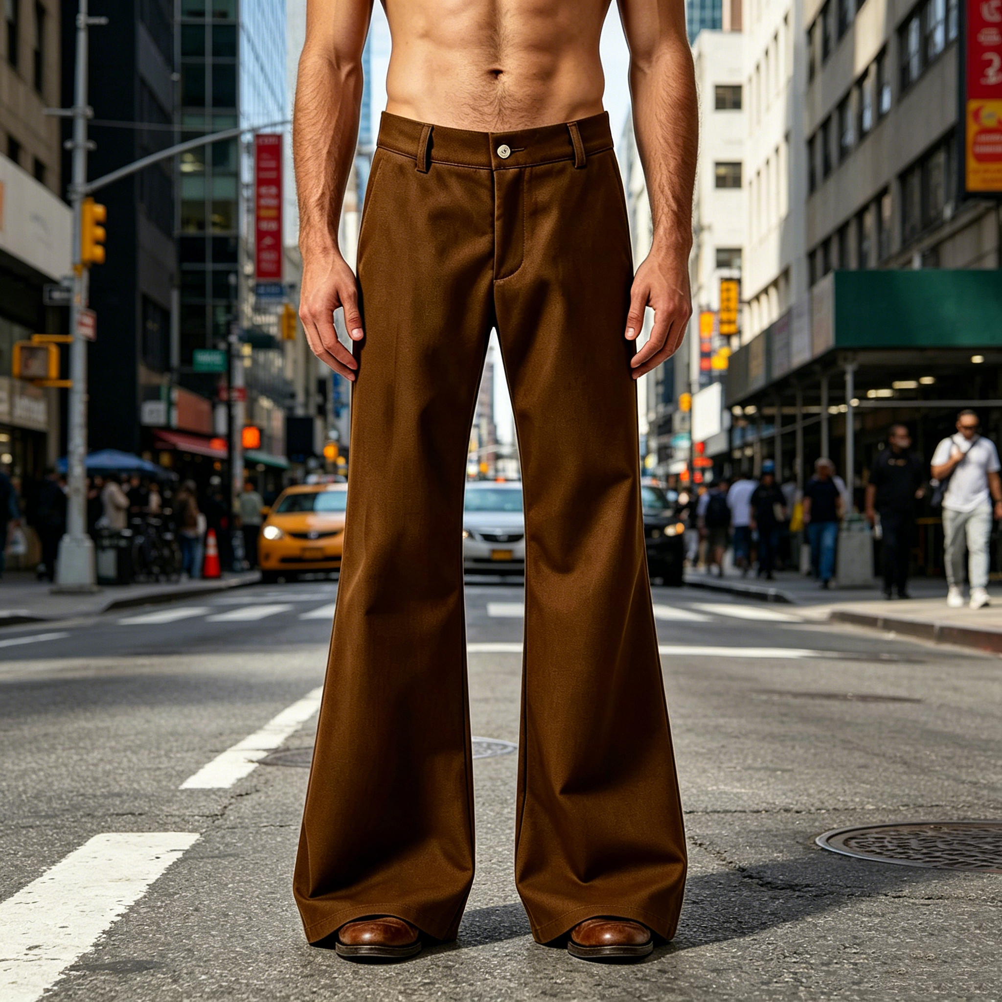 Men's Flare Pants 70s Retro Hi - Wide Leg Trouser 70S incelemesi ve fiyatı