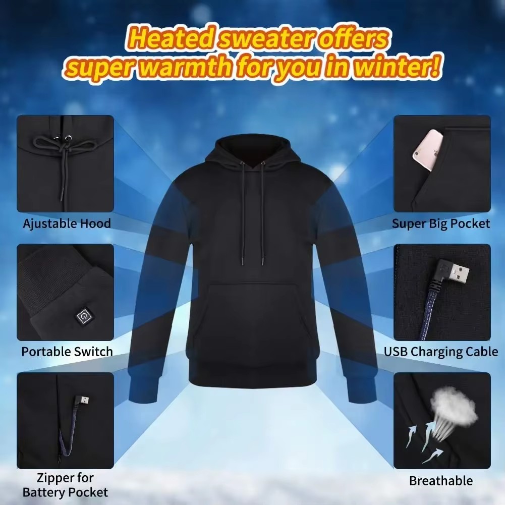 Women USB Heating Hoodies Men  - Vintage Fashion Jacket incelemesi ve fiyatı