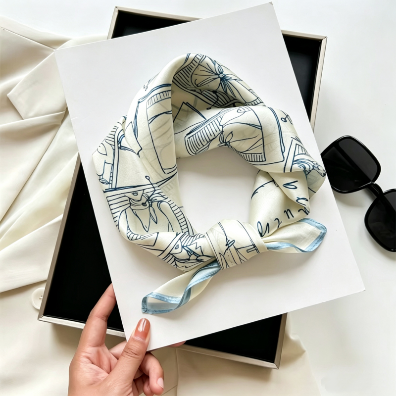 Vintage Sketch Print Satin Sma - Vintage Fashion Ai incelemesi ve fiyatı