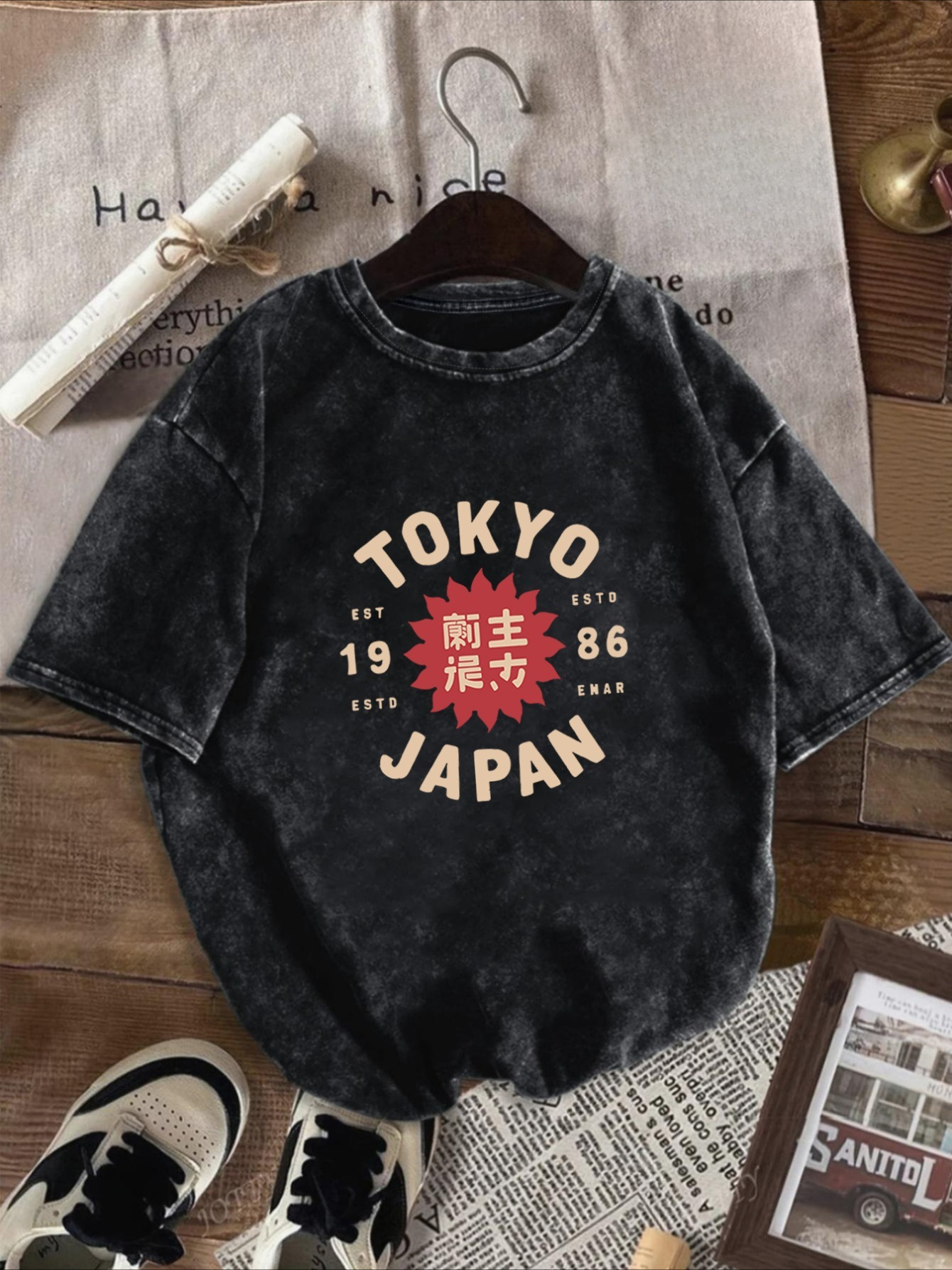 men'S Washed T-Shirt Vintage W - Vintage Fashion Tokyo incelemesi ve fiyatı