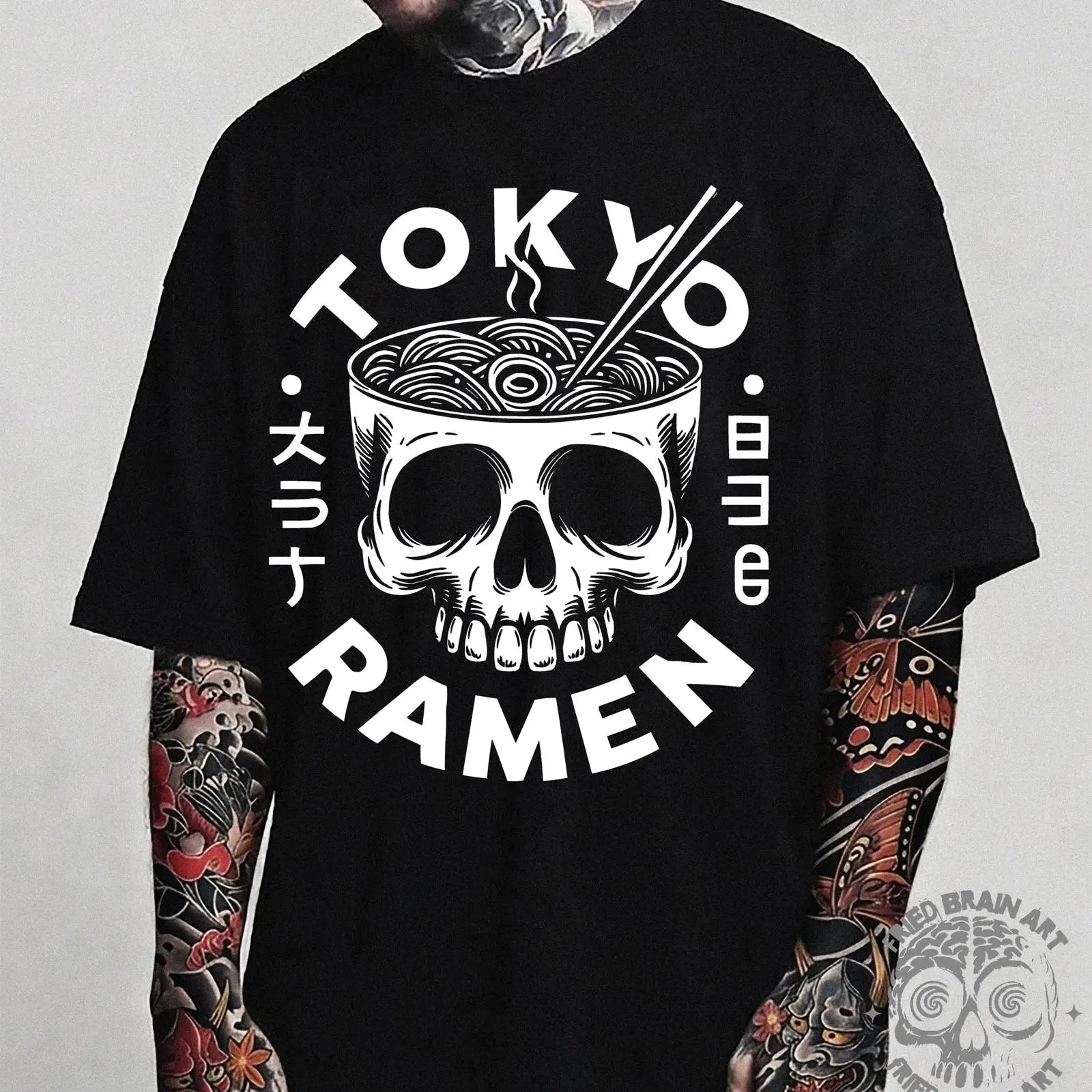 Tokyo Skull Ramen T Shirt Japa - Vintage Fashion Tokyo incelemesi ve fiyatı