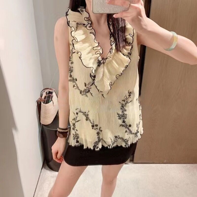 Summer Fresh Floral V-neck Ves - Printed Floral Shirt incelemesi ve fiyatı