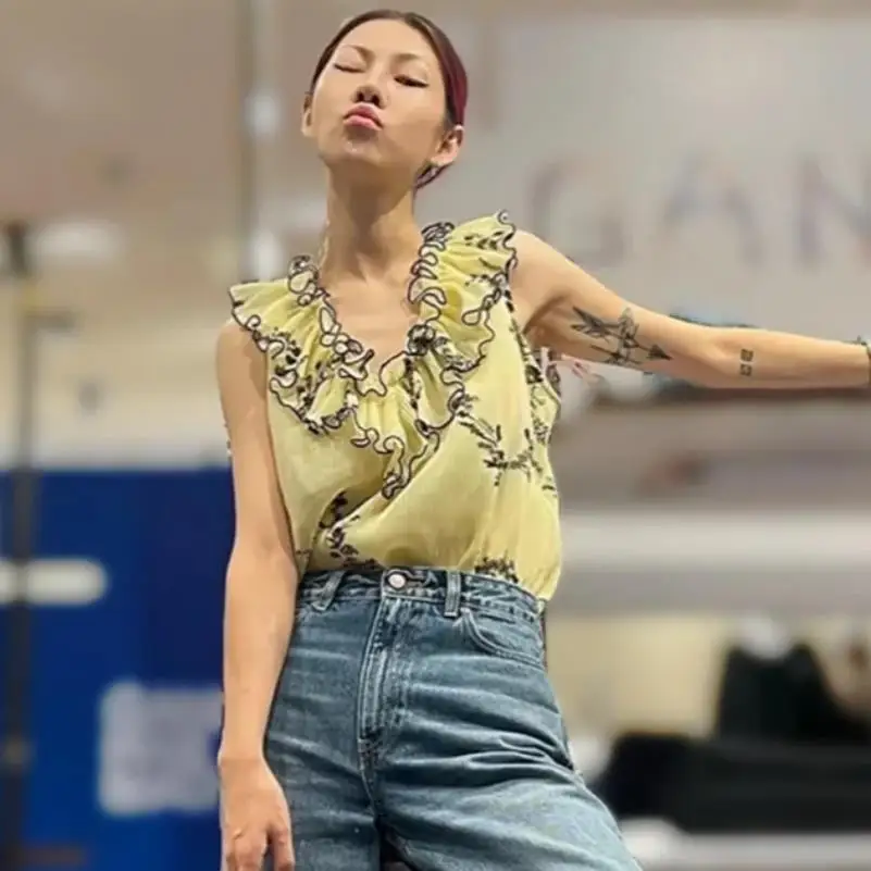Summer Fresh Floral V-neck Ves - Printed Floral Shirt incelemesi ve fiyatı