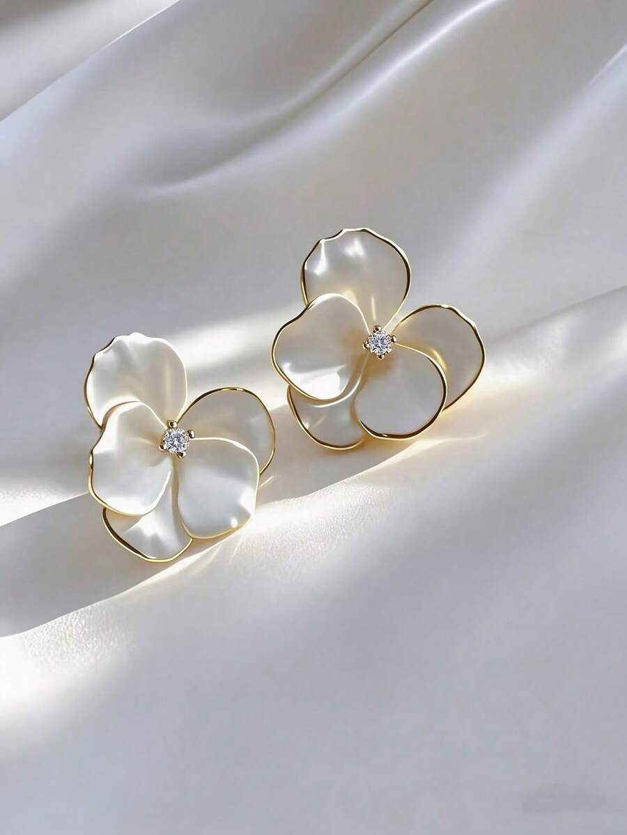 Orange Flower Stud Earrings Wi - Vintage Fashion Center incelemesi ve fiyatı