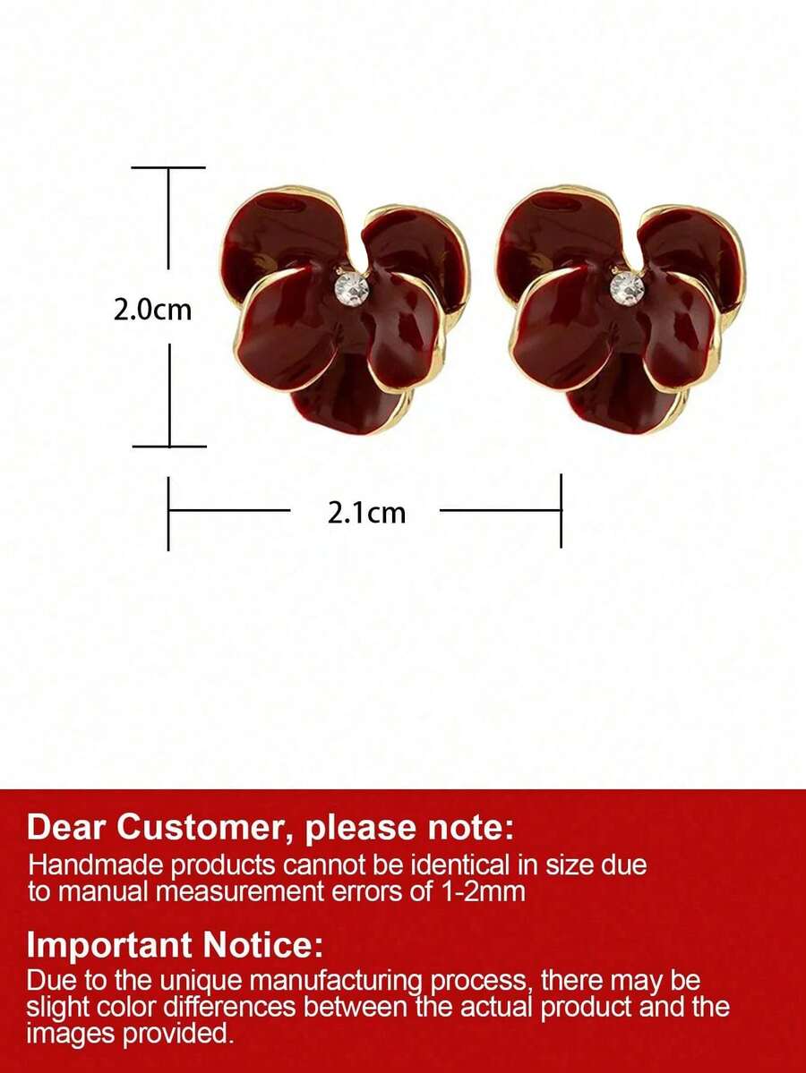 Orange Flower Stud Earrings Wi - Vintage Fashion Center incelemesi ve fiyatı