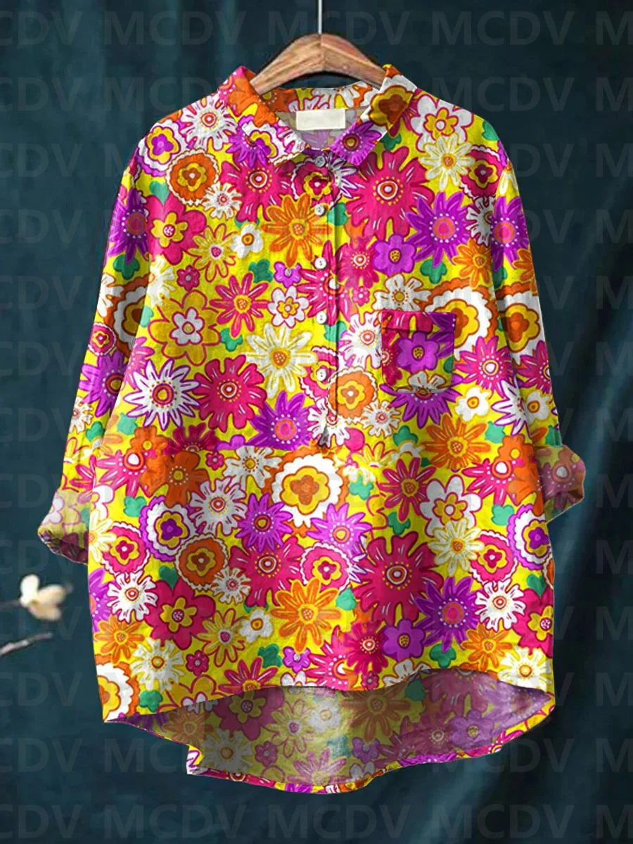 Women's Vintage Ethnic Floral  - Printed Floral Shirt incelemesi ve fiyatı