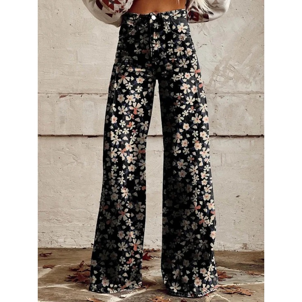 Women's Cute Retro Wave Daisy  - Wide Leg Trouser 70S incelemesi ve fiyatı